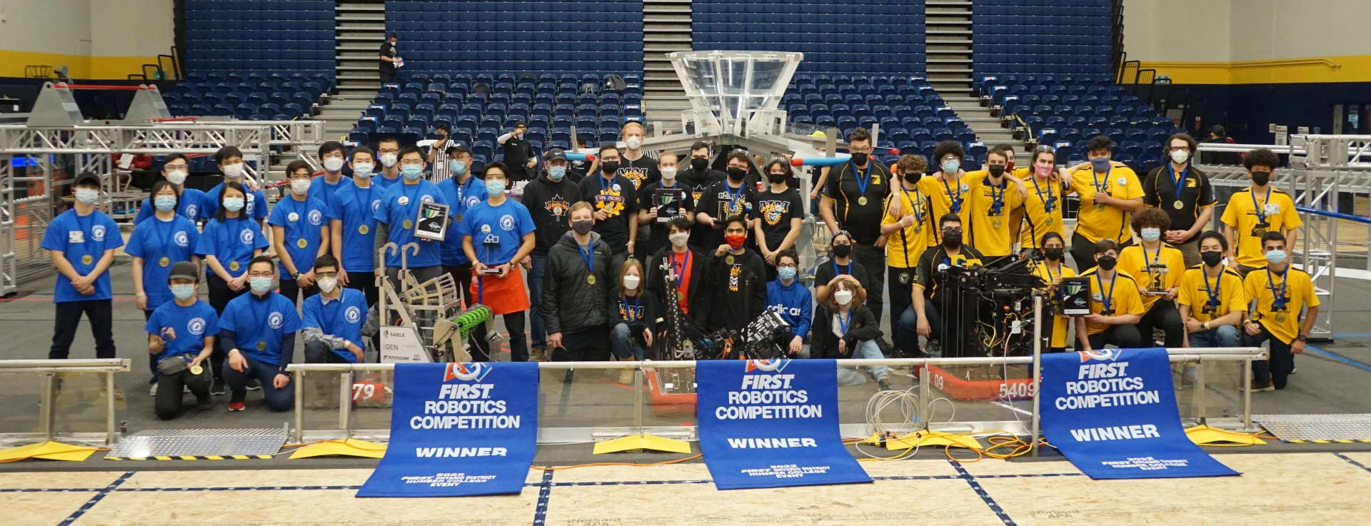 Group photo with (left to right) our team, 2200, and 5409 after Humber 2022 awards ceremony